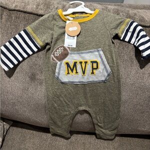 Mud Pie Olive and Mustard Baby Outfit